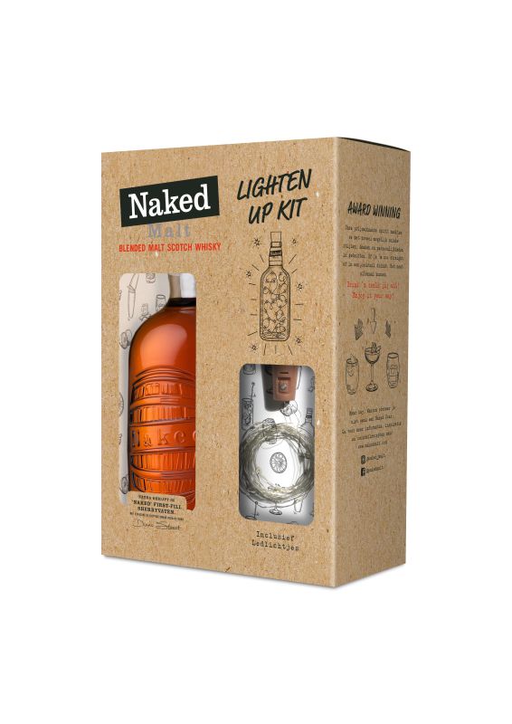 Naked Malt Giftpack Incl Ledlichtjes Blended Malt Scotch Whisky